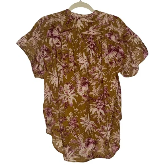 Anthropologie Pilcro Short Sleeve Batwing Buttoned Blouse Floral Flowy Size L/XL - Picture 7 of 10